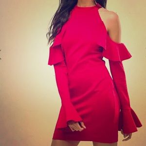 Free People red sweet talk frill dress Sz-S